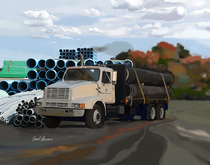 Pipes and Truck